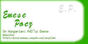 emese pocz business card